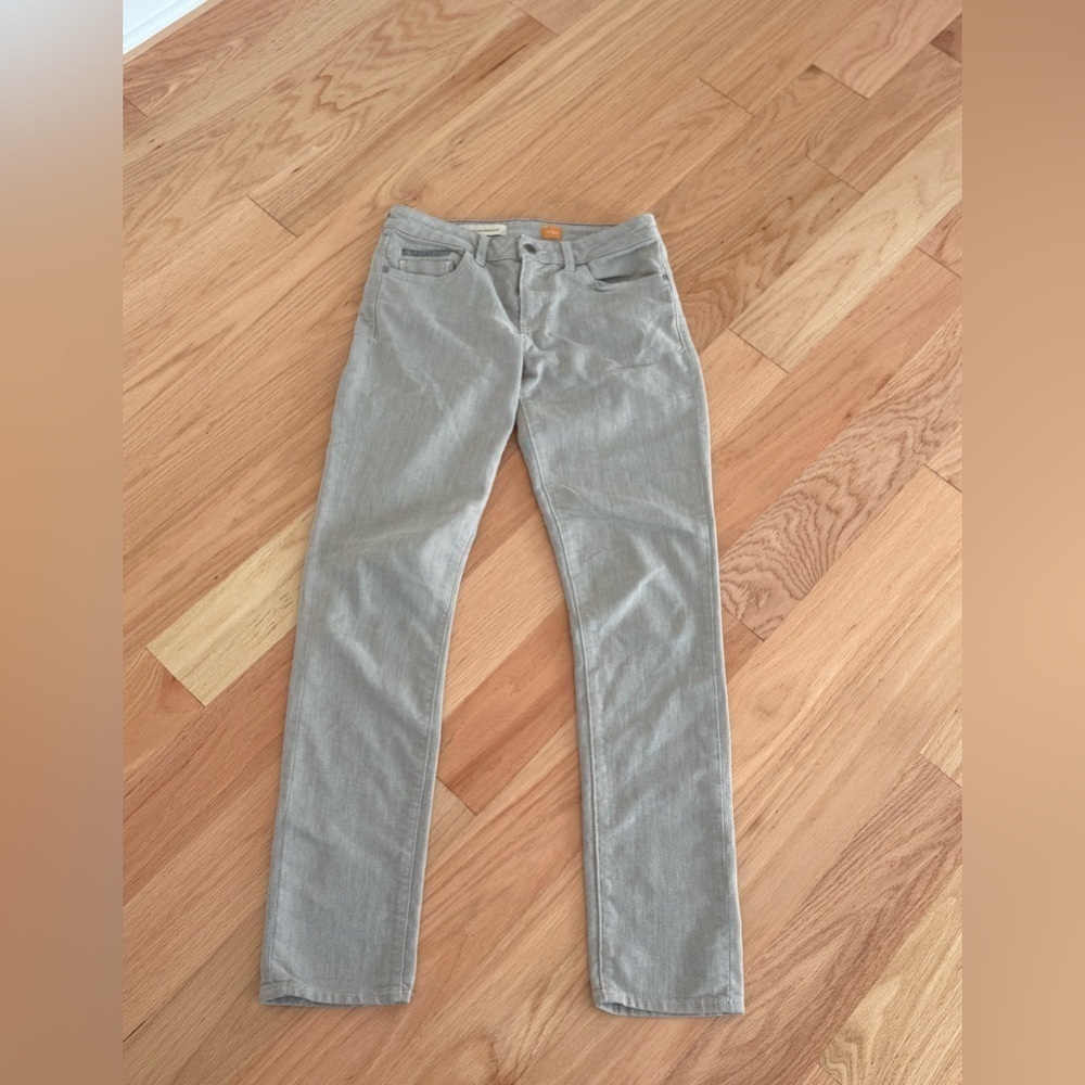 Pilcro Hyphen Slim Straight Jeans | Size 27 | Light Gray “Silt”